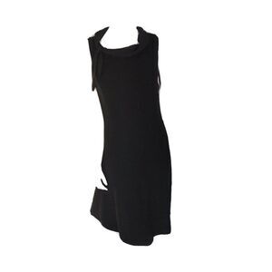 Les Copains Black Sleeveless Tie Neck Swing Dress Size 38 / 0